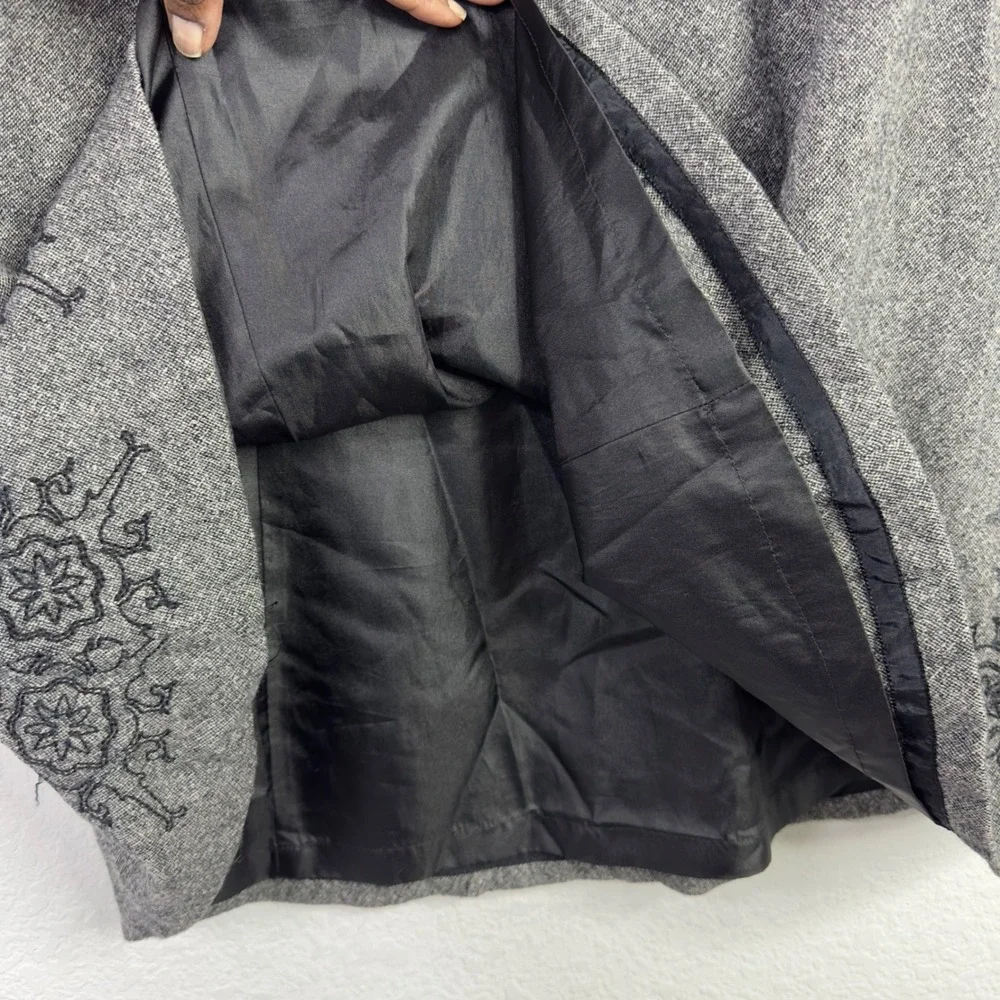 Eddie Bauer Skirt Womens 2 Gray Wool‎ Embroidered Snowflake Cottagecore Winter